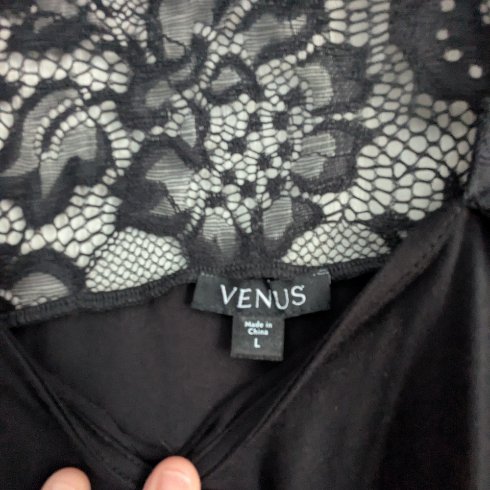 VENUS Black Lace Detail Women's Blouse - Picture 4 of 4